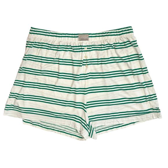 2/$30 J. Crew Dreamiest Pajama Boxer Shorts Green Stripe BT465 Size M - Picture 2 of 8
